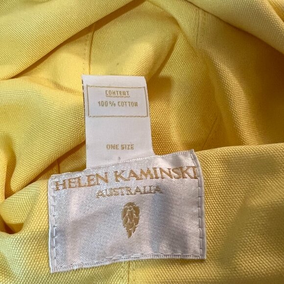 Helen Kaminski Australia Yellow Cotton Sun Hat with Bow | One Size - Picture 4 of 5